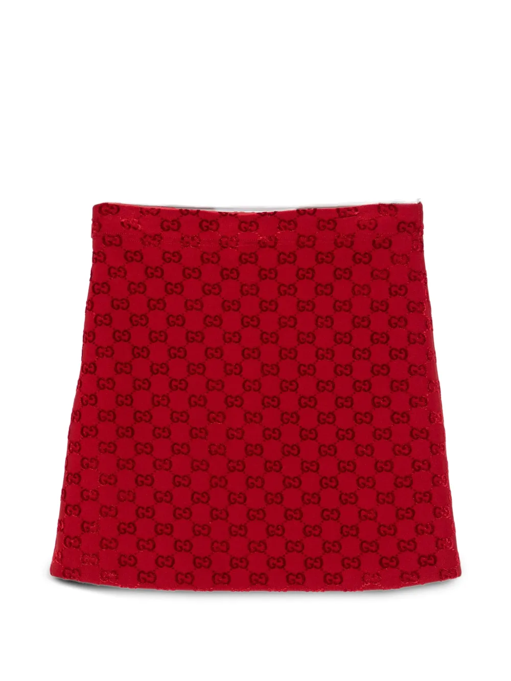 Gucci Kids monogram-pattern A-line skirt Rood