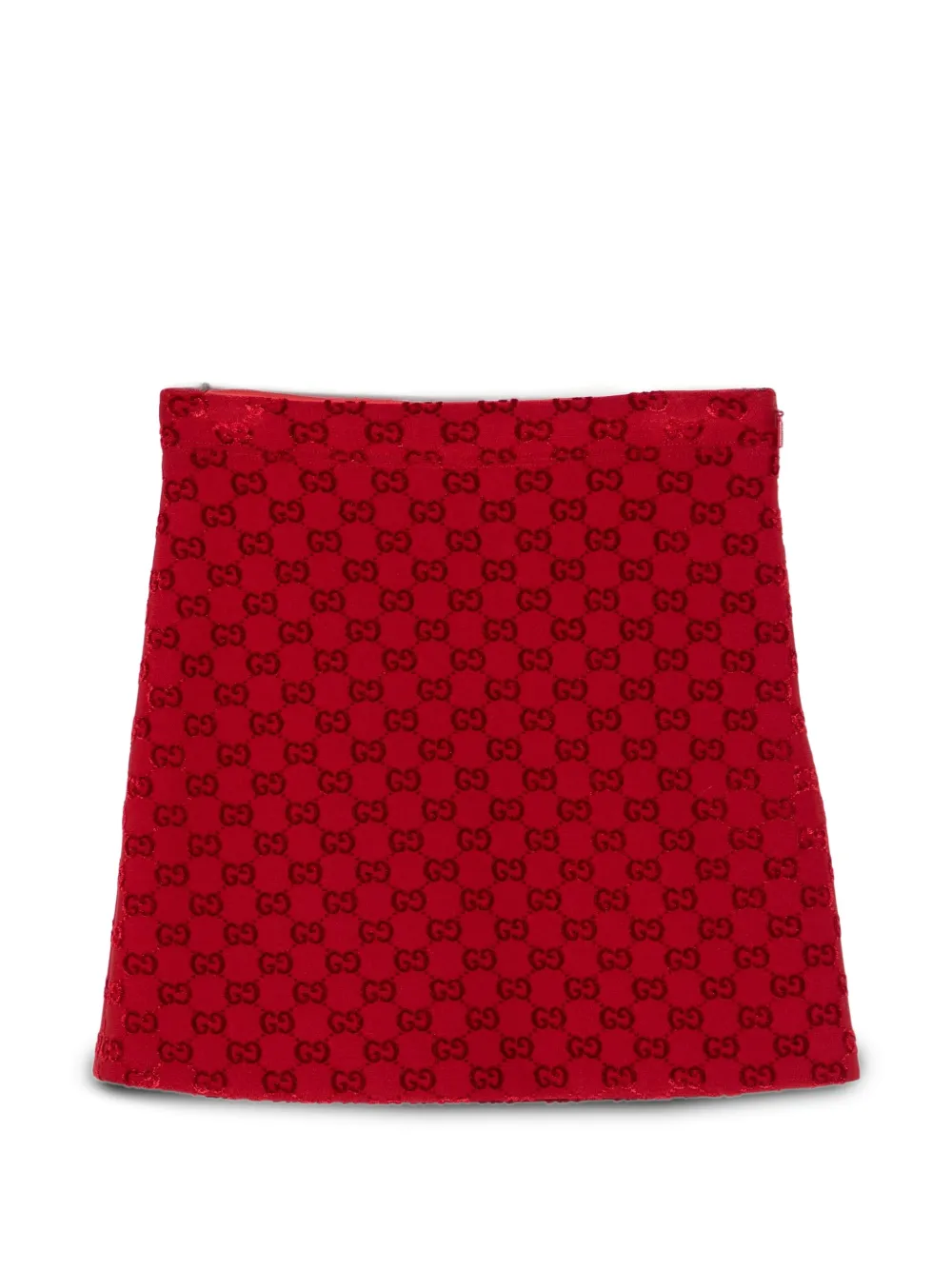 Gucci Kids monogram-pattern A-line skirt Rood