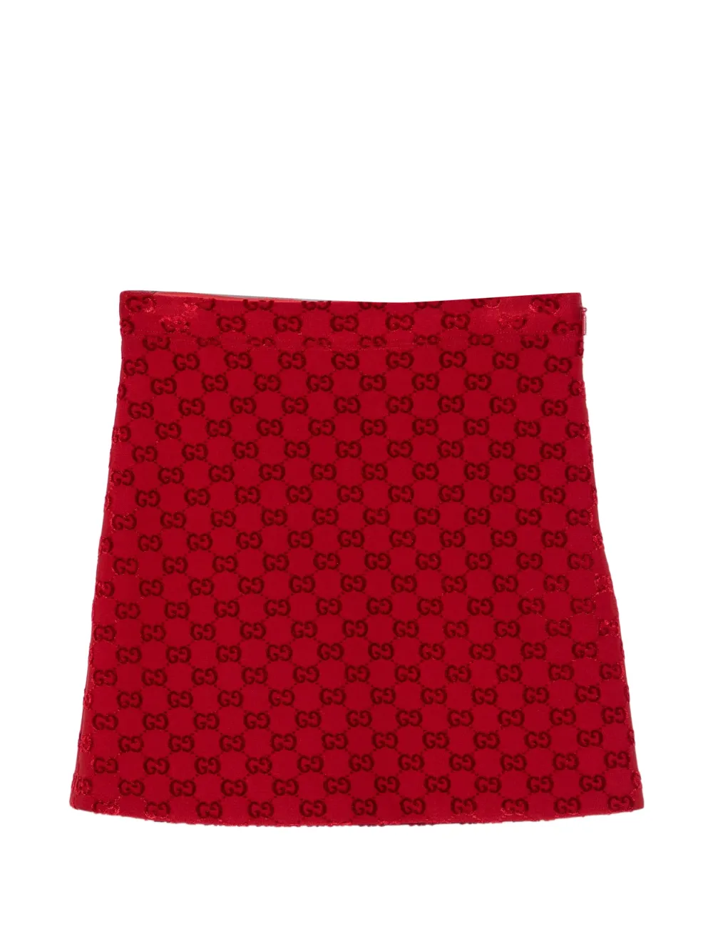 Gucci Kids monogram-pattern A-line skirt Rood