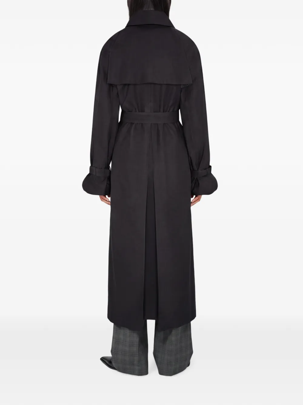 SRVC Studio Seren trenchcoat met dubbele rij knopen Zwart