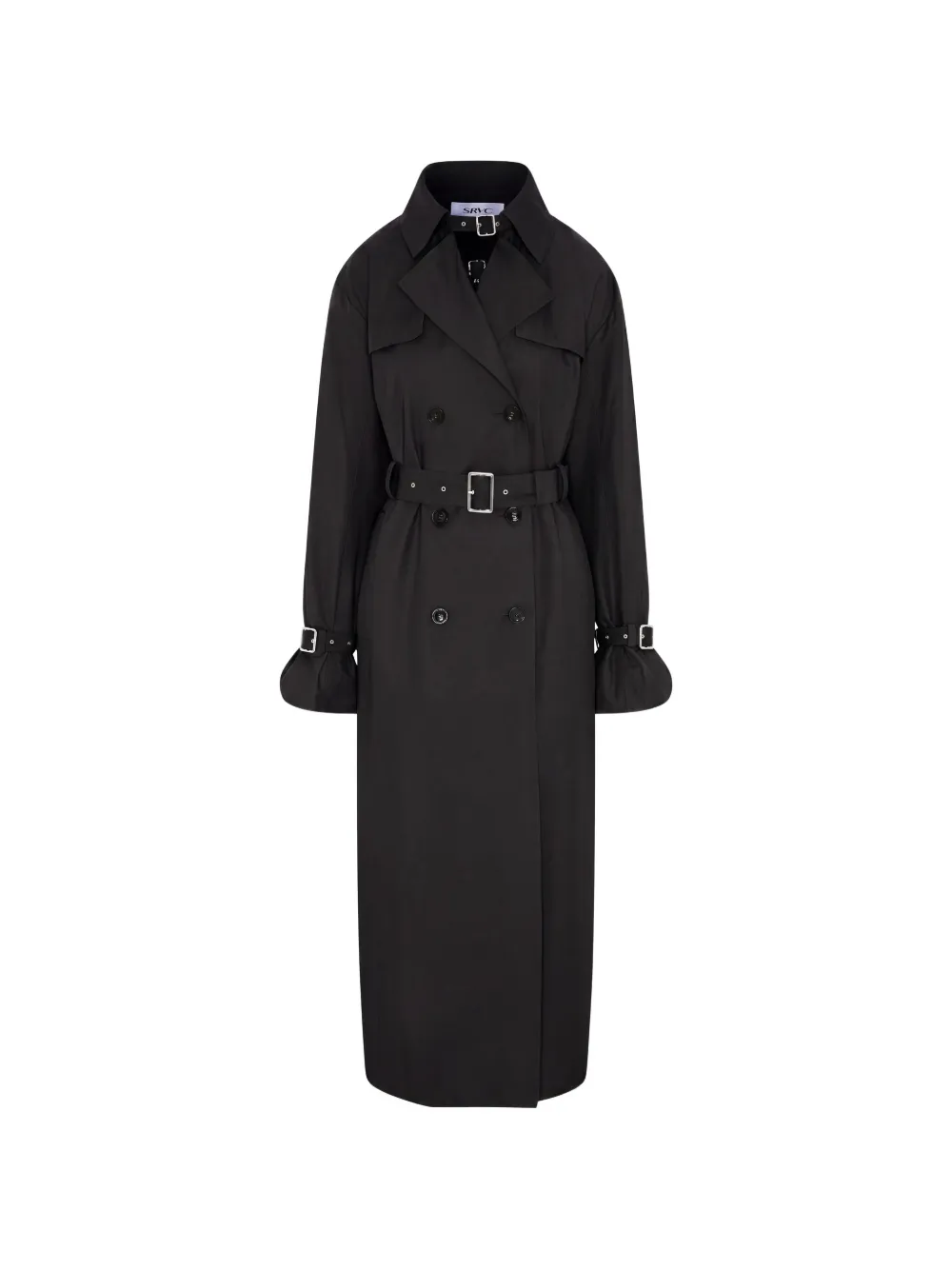 SRVC Studio Doppelreihiger Seren Trenchcoat - Schwarz