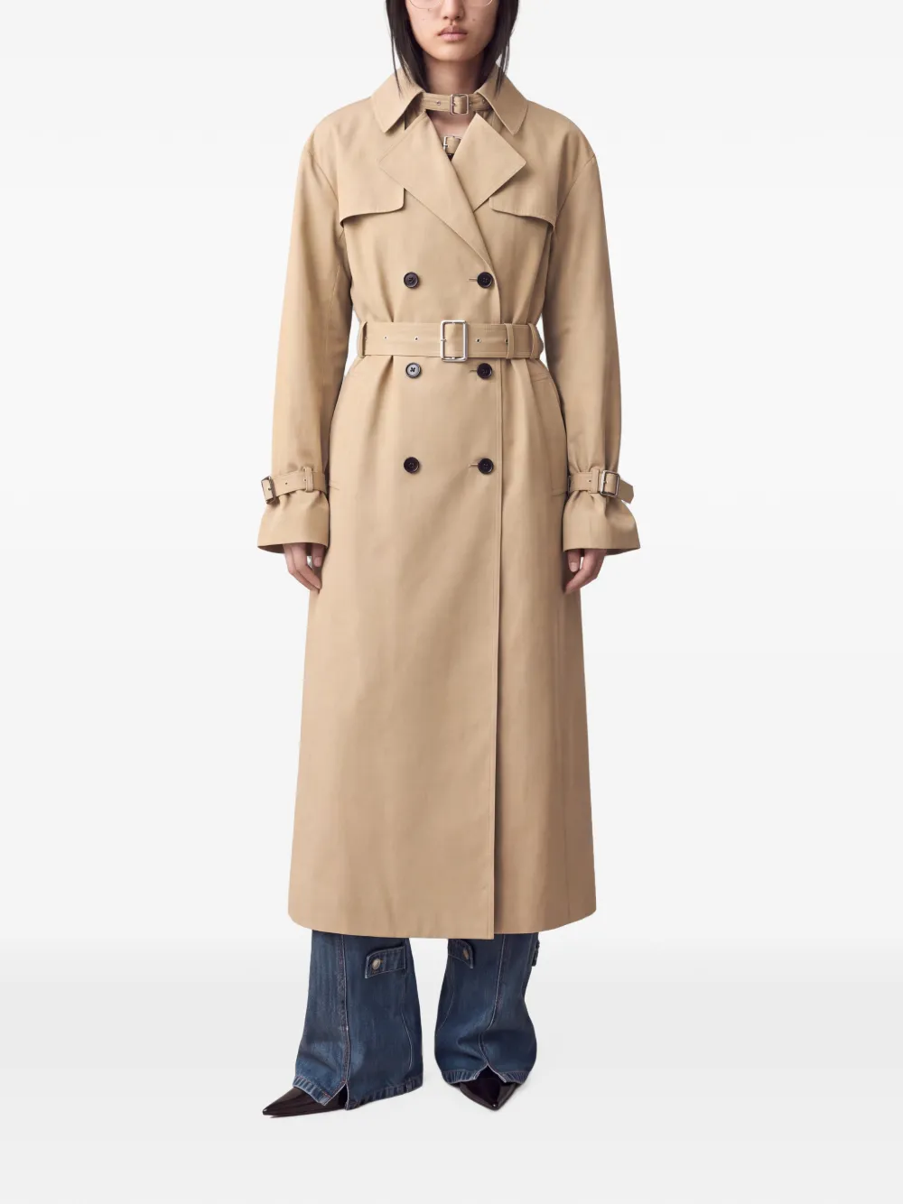 SRVC Studio Seren trenchcoat met dubbele rij knopen Beige