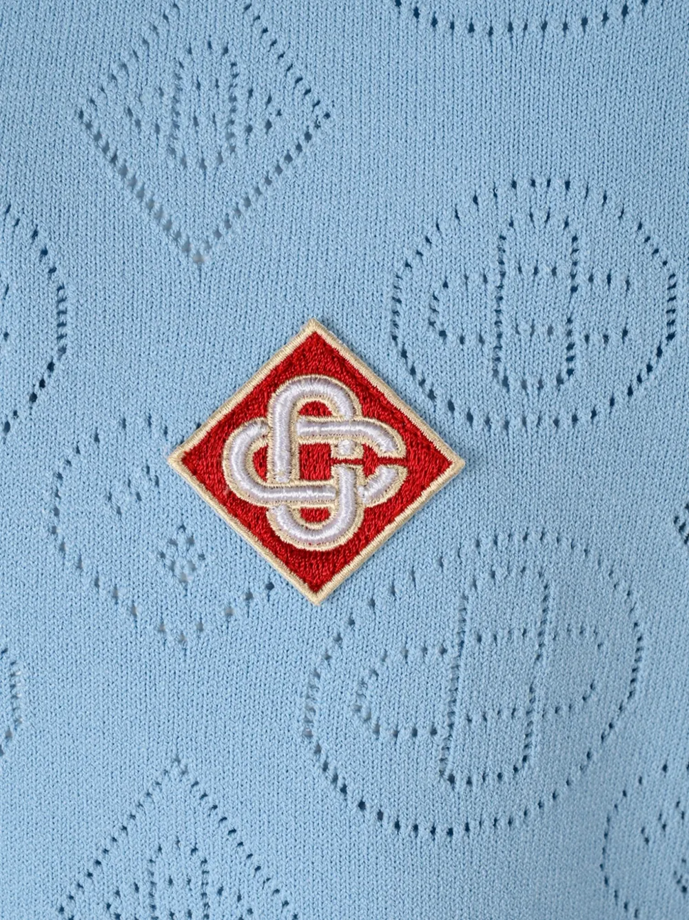 Casablanca Pointelle poloshirt met logo-patch Blauw