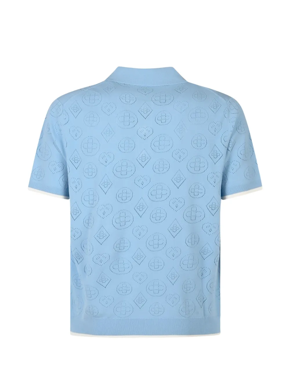 Casablanca Pointelle poloshirt met logo-patch Blauw