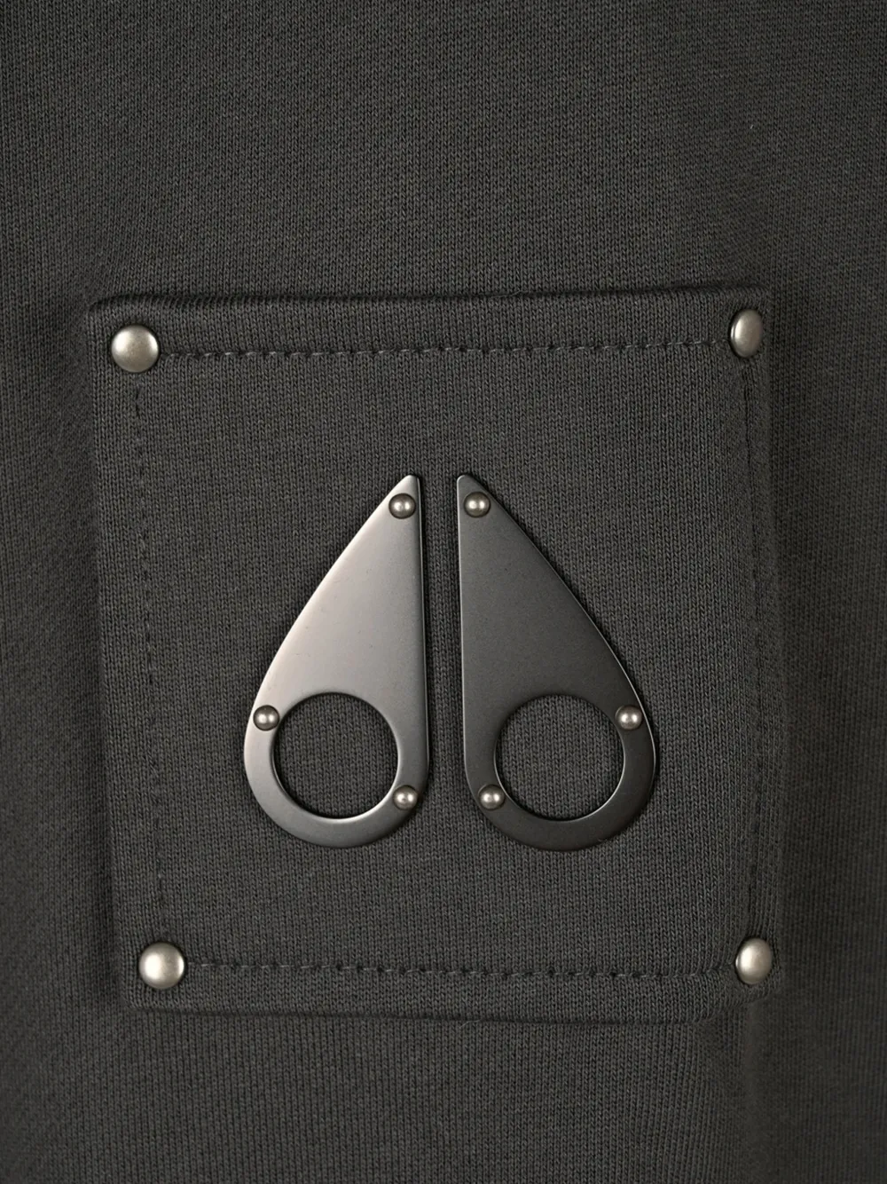 Moose Knuckles logo-patch zip-up hoodie Grijs