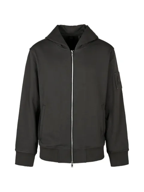 Moose Knuckles logo-patch zip-up hoodie
