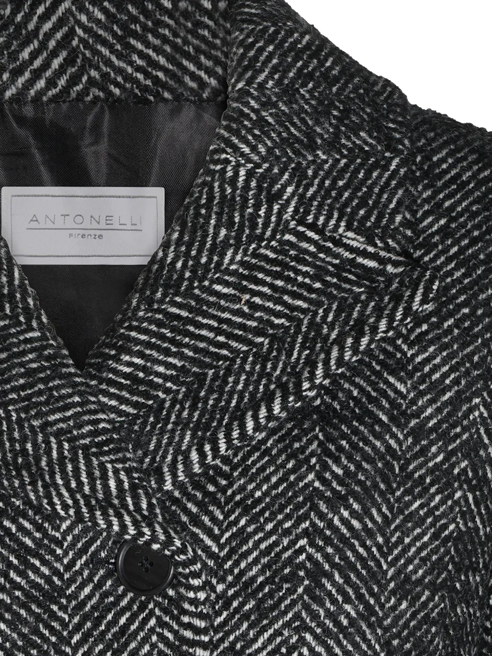 Antonelli herringbone-pattern button-up jacket Zwart
