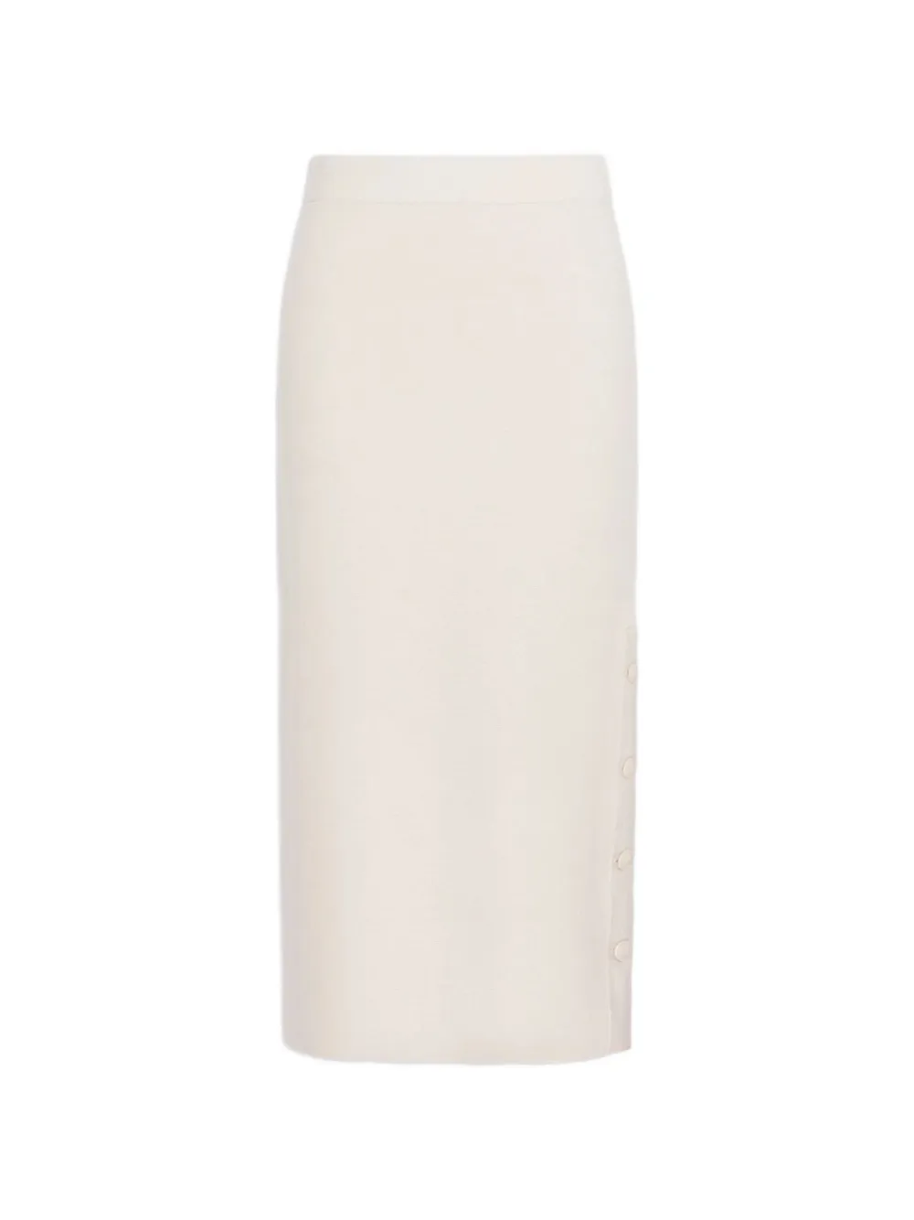 Max Mara jupe mi-longue en maille à boutonnière - Blanc