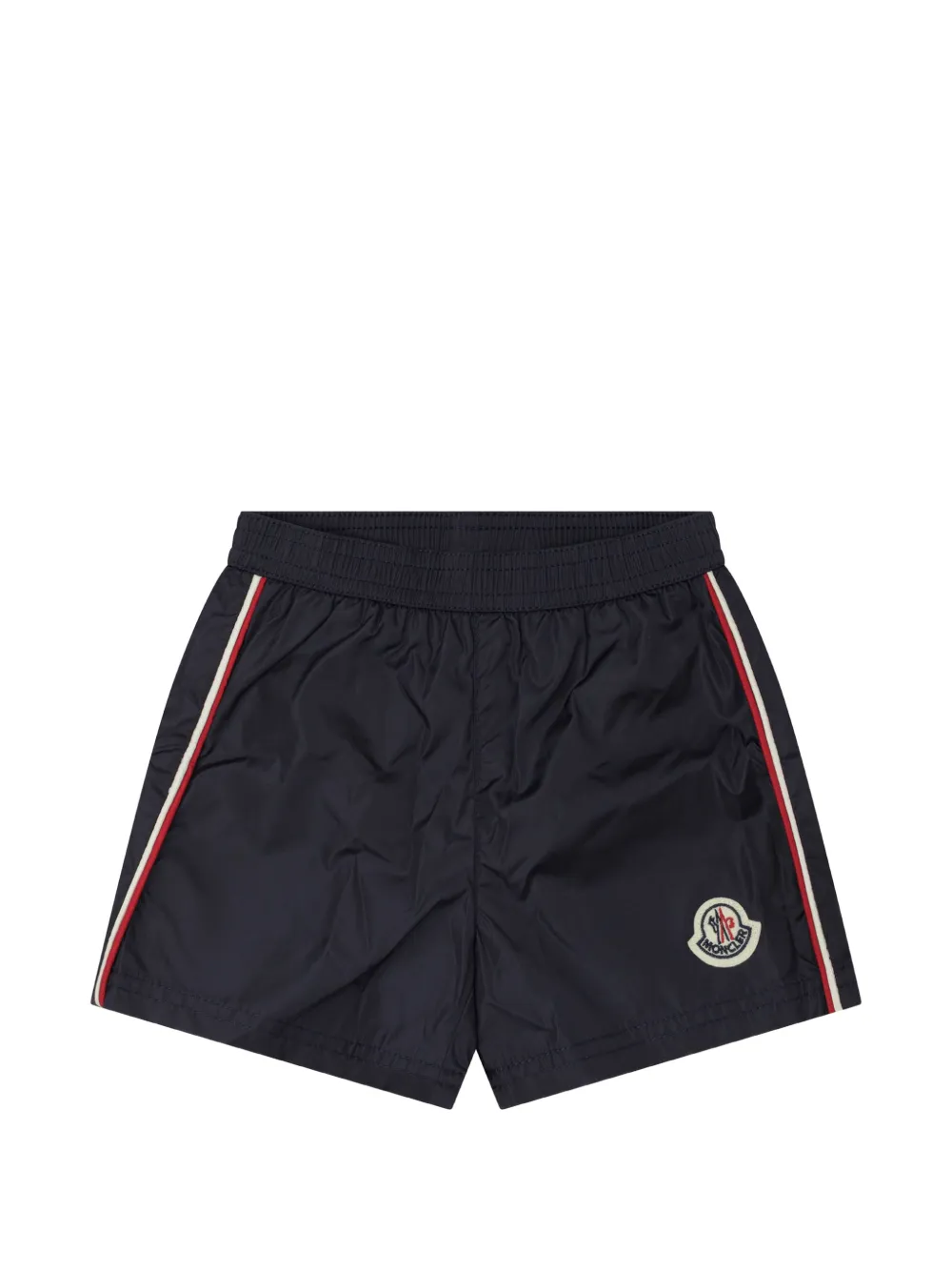 Moncler Enfant short de bain rayé à patch logo - Bleu Moncler Enfant short de bain rayé à patch logo - Bleu