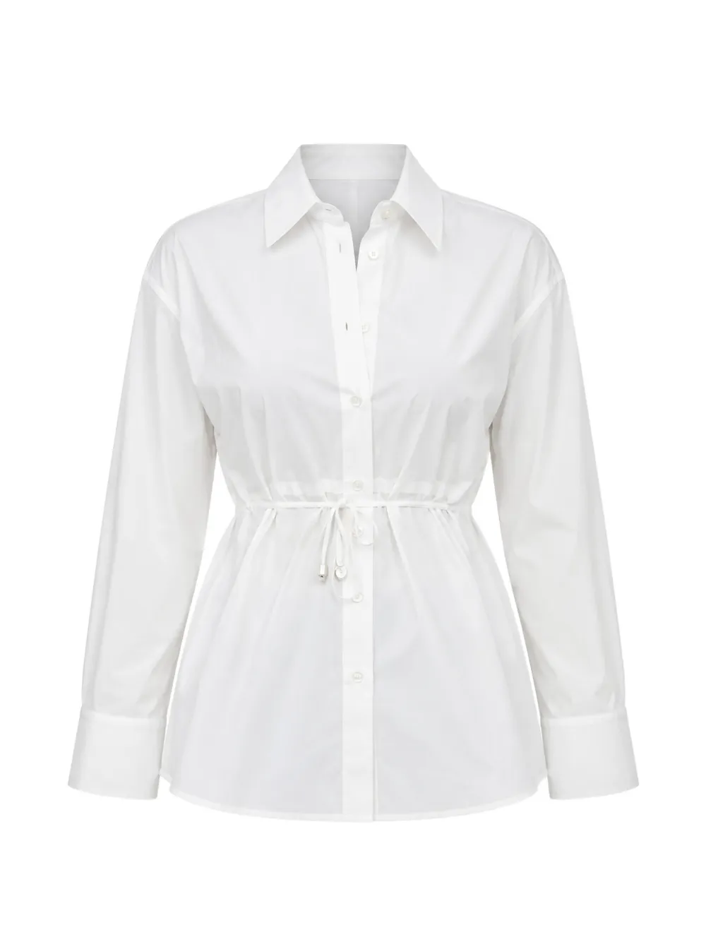LIU JO drawstring-waist long-sleeve shirt - Bianco