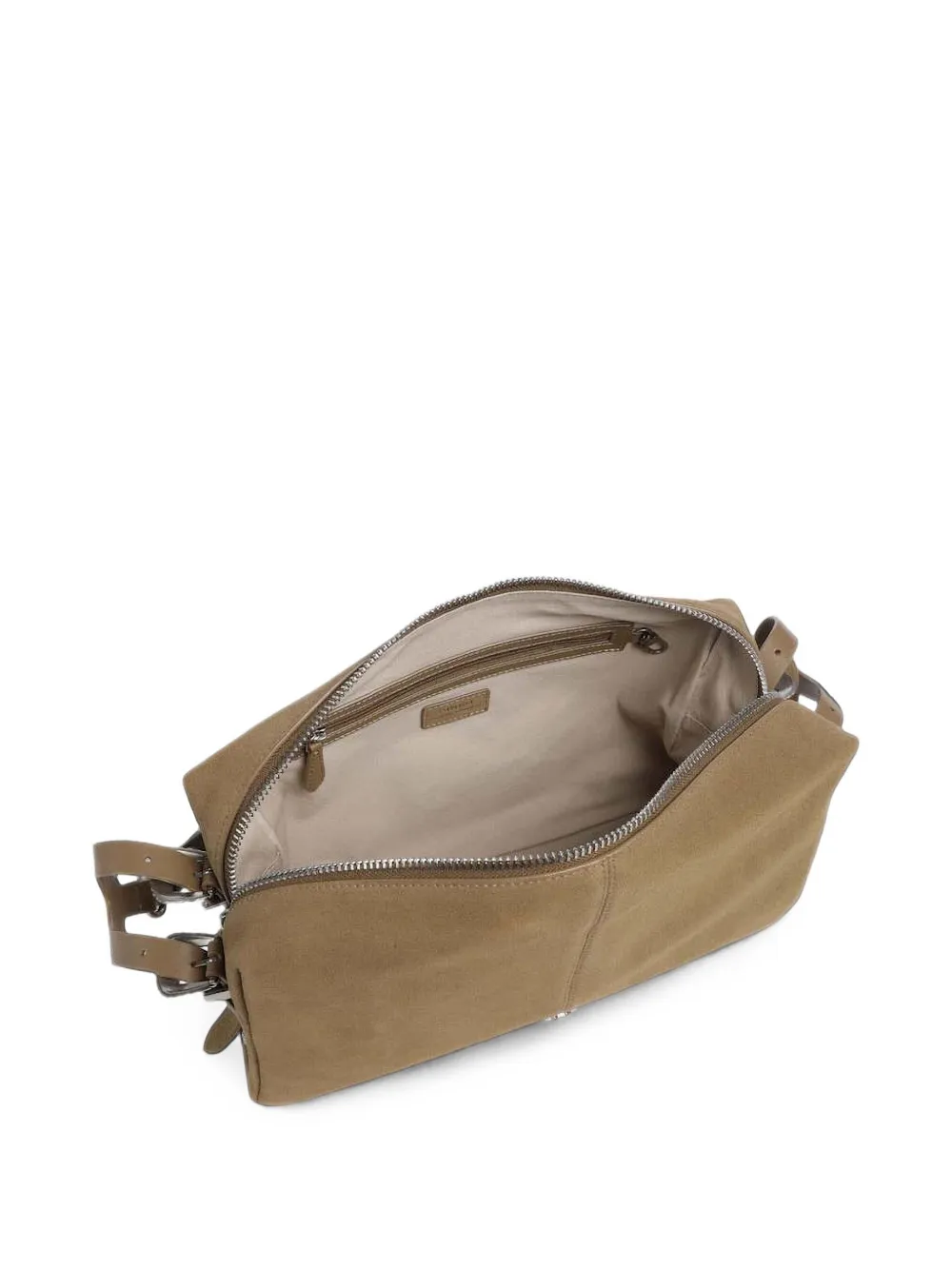 PINKO buckle-detail suede shoulder bag Bruin