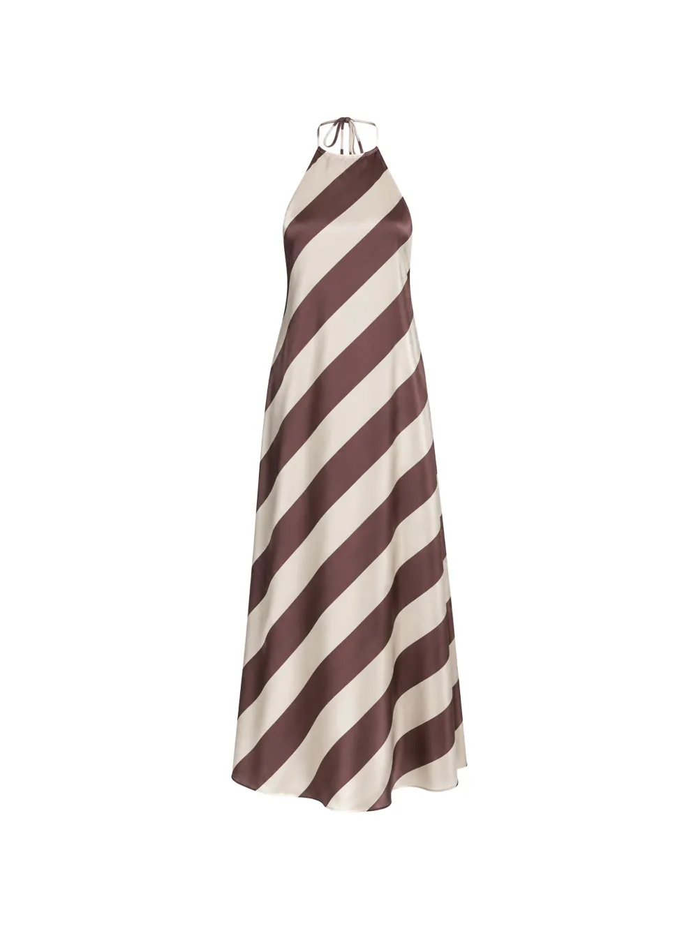 SEROYA Marci striped halterneck dress