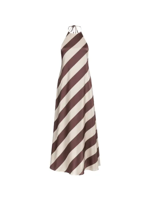 SEROYA Marci striped halterneck dress