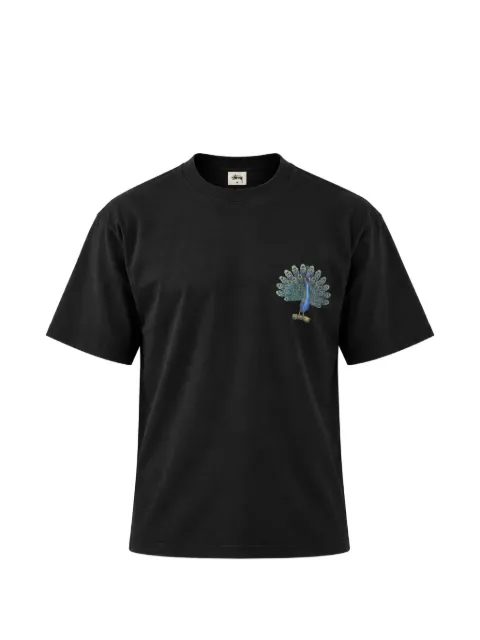 A Paper Kid peacock-print logo-print T-shirt