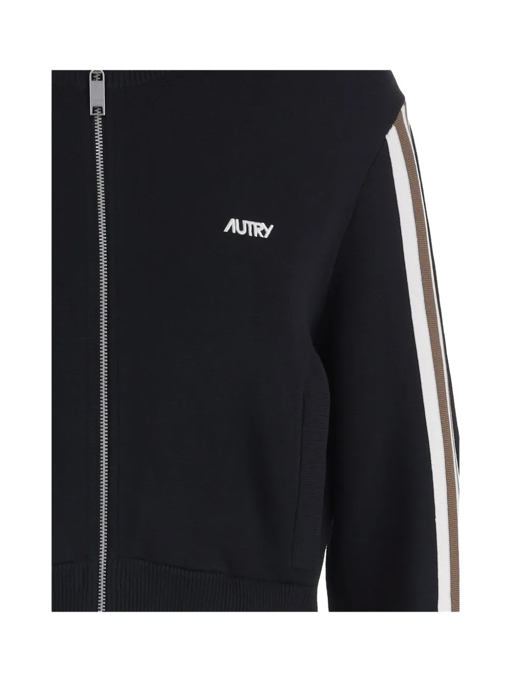 Autry Sweater met geborduurd logo en gestreepte mouwen Zwart