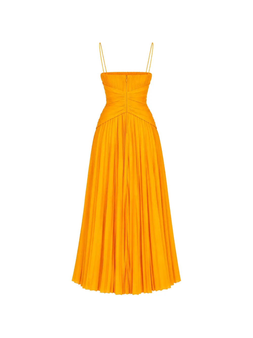 Acler Pleated Crossover-waist Midi Dress in Yellow, view 2