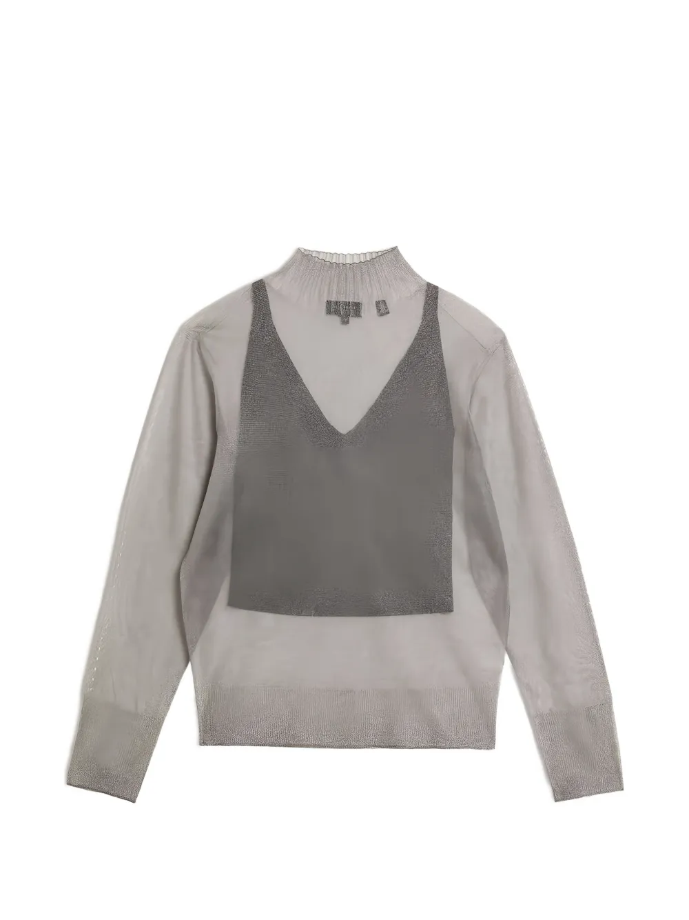 Ted Baker Taylaw sheer funnel-neck knitted top