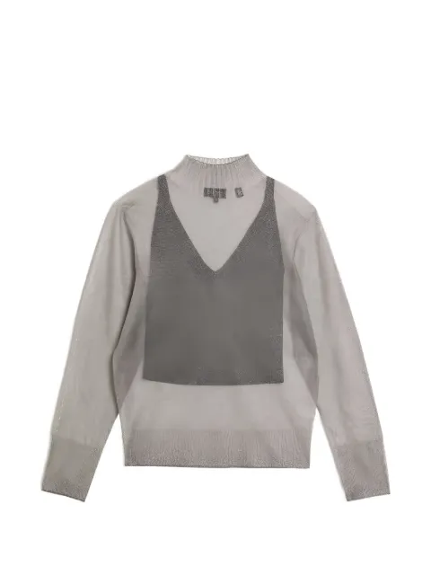 Ted Baker Taylaw sheer funnel-neck knitted top