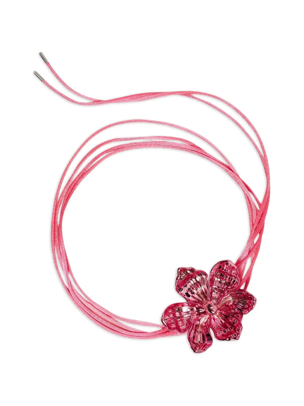 Hugo Kreit Iris Lacet flower-pendant cord necklace