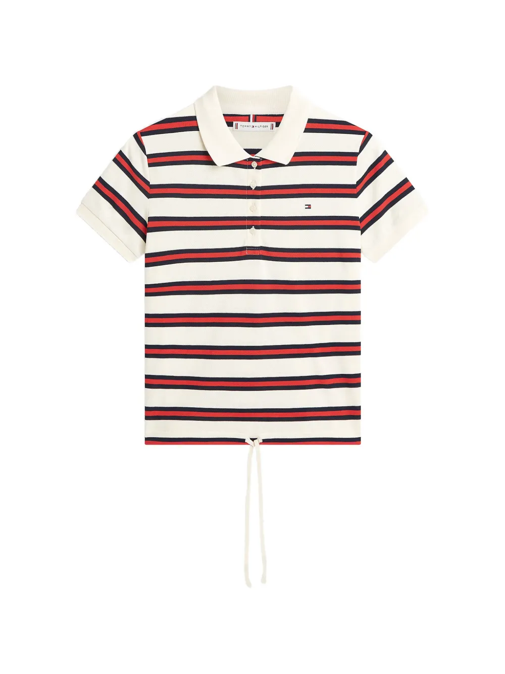 Tommy Hilfiger 1985 striped drawstring polo shirt - Bianco