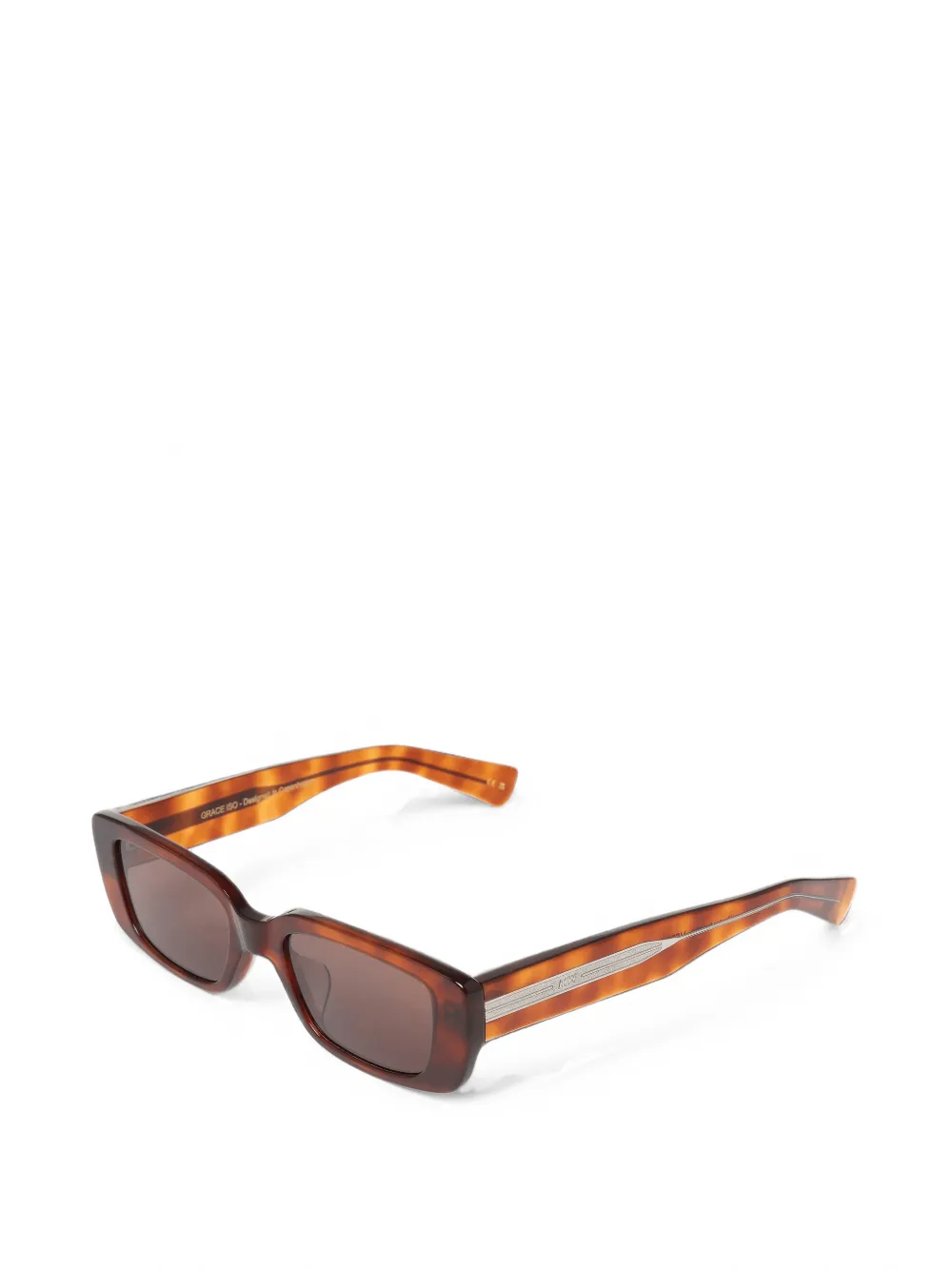MessyWeekend Grace Rectangle-frame Sunglasses in Brown, view 2