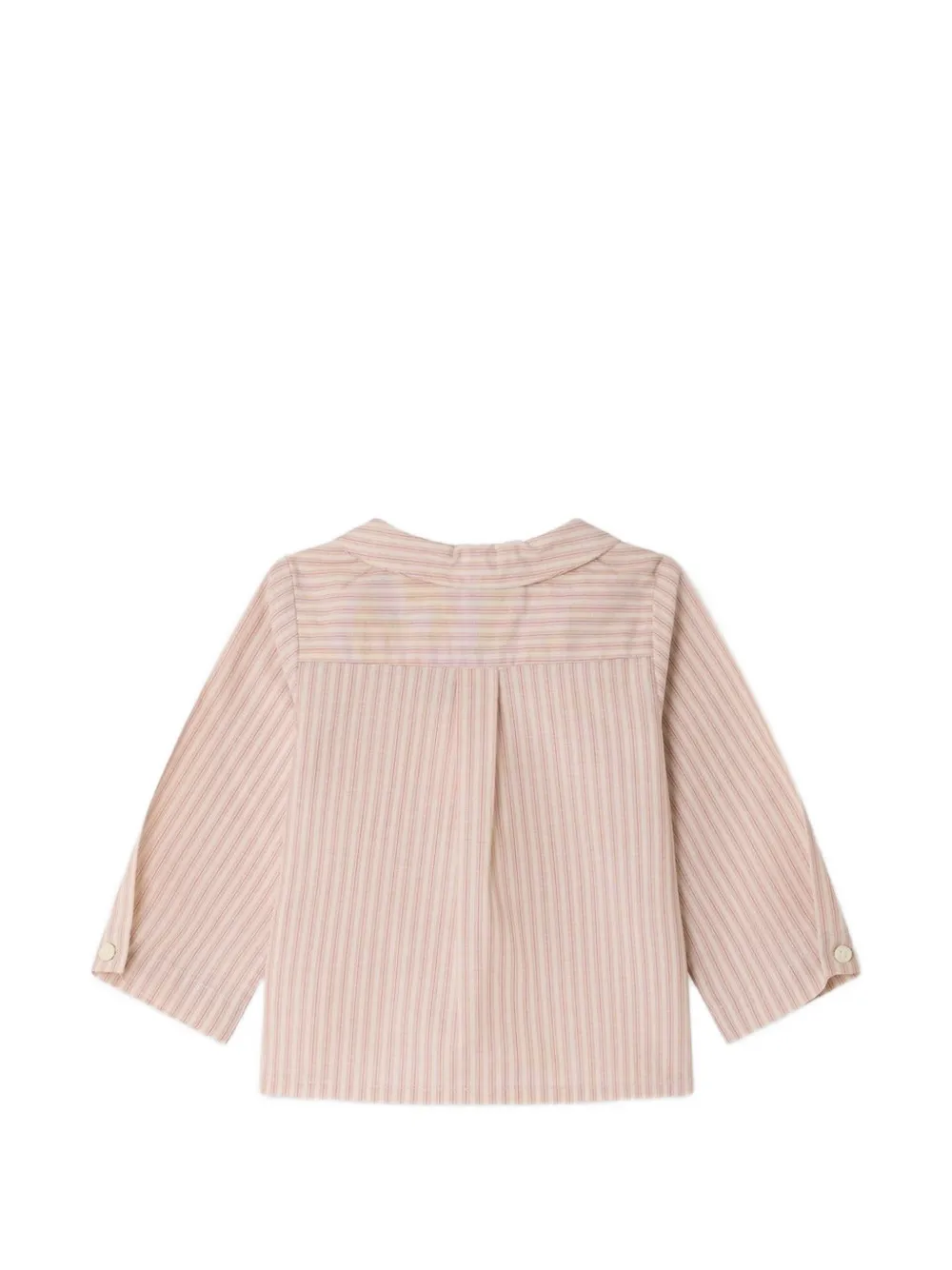 Bonpoint Gestreept shirt met geborduurd logo Beige