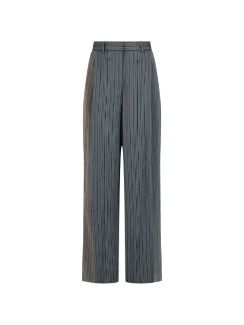Paul Smith grey and blue mixed-stripe wide-leg trousers
