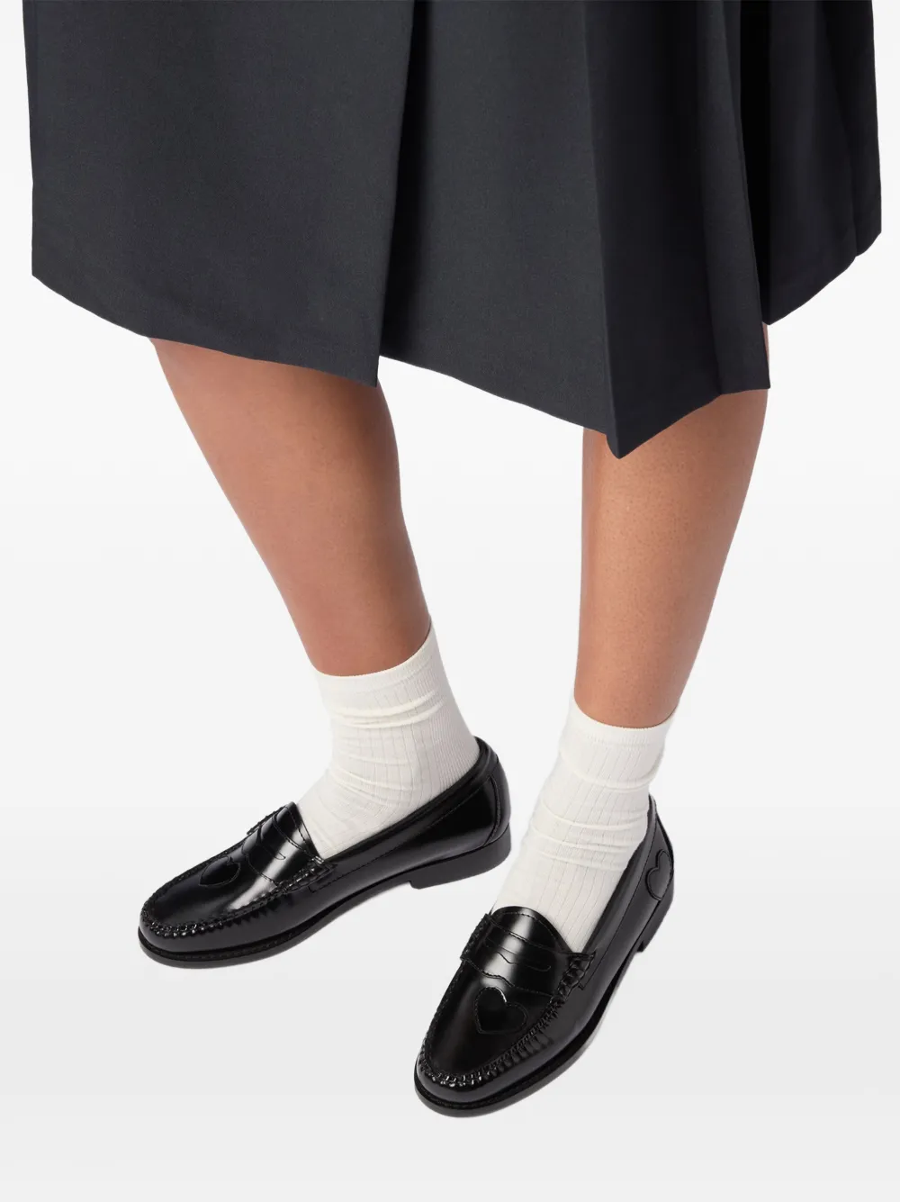 G.H.Bass Weejuns heart-detail leather loafers - Marrone