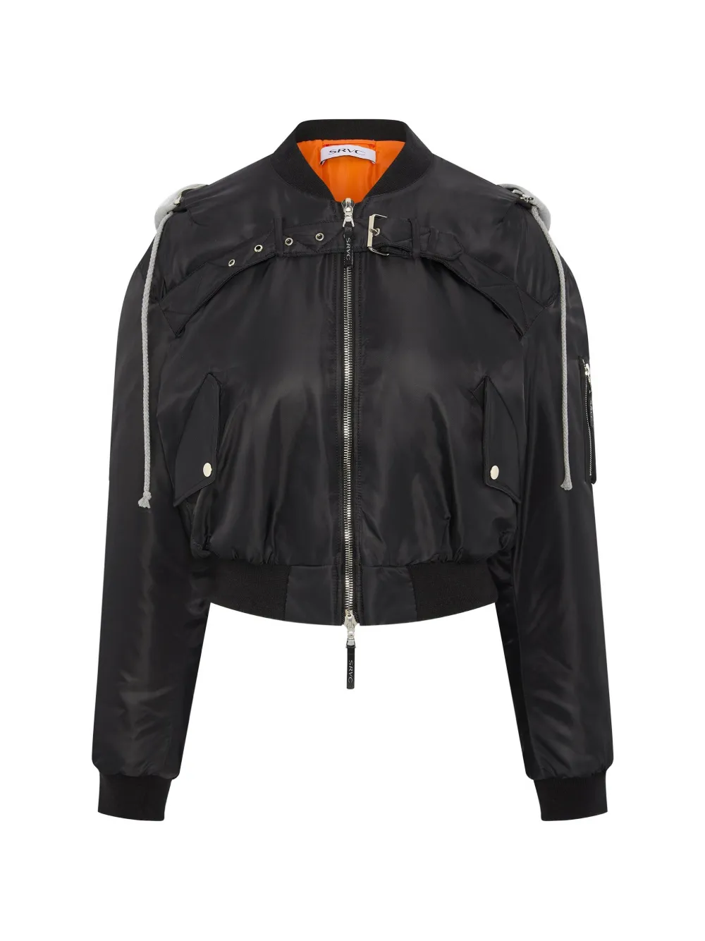 SRVC Studio hood-detail bomber jacket - Nero