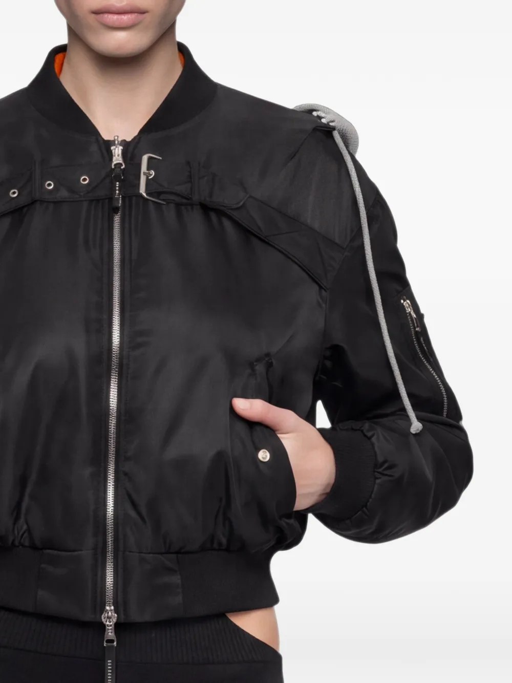 SRVC Studio Bomberjack met capuchon Zwart