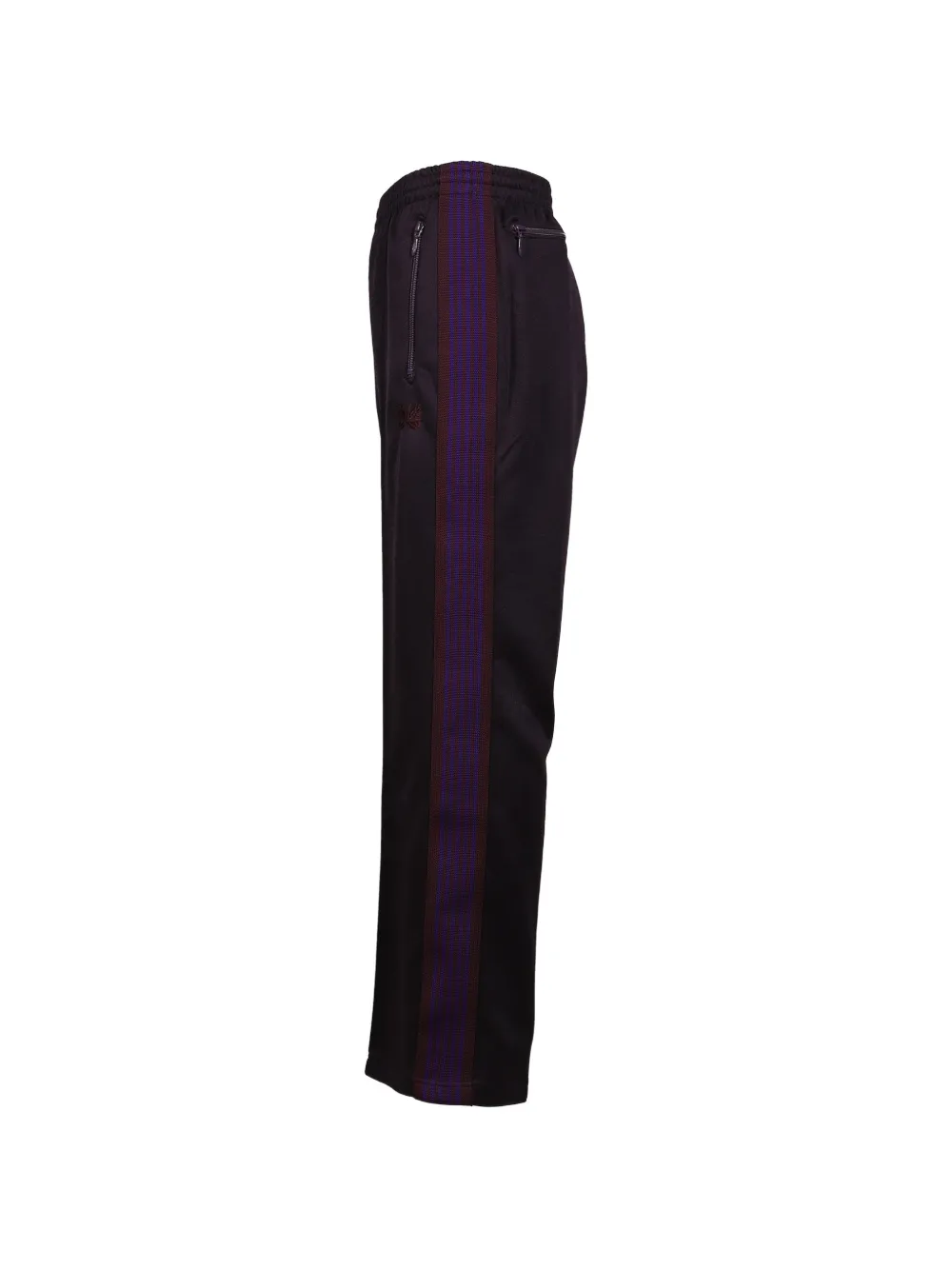 Needles Trainingsbroek met geborduurd logo en zijstreep Paars