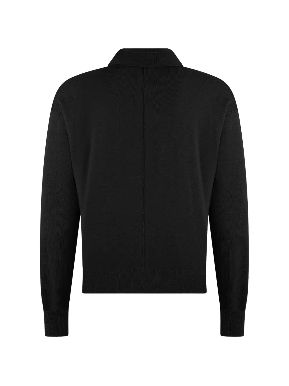 Paolo Pecora Fijngebreide oversized polotrui Zwart