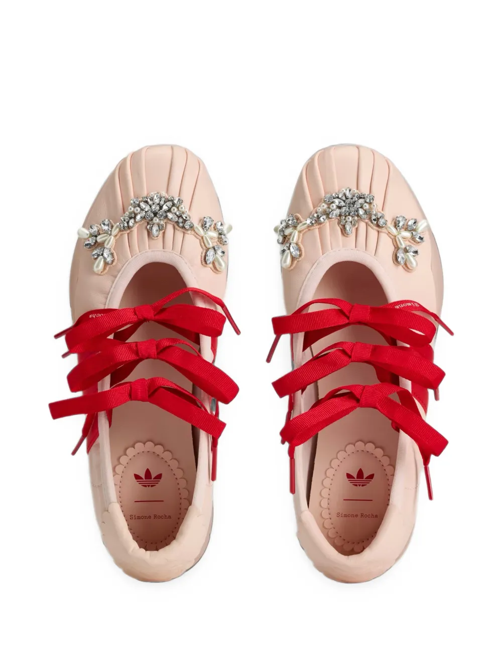 adidas x Simone Rocha Taekwondo crystal-embellished ballet flats Roze