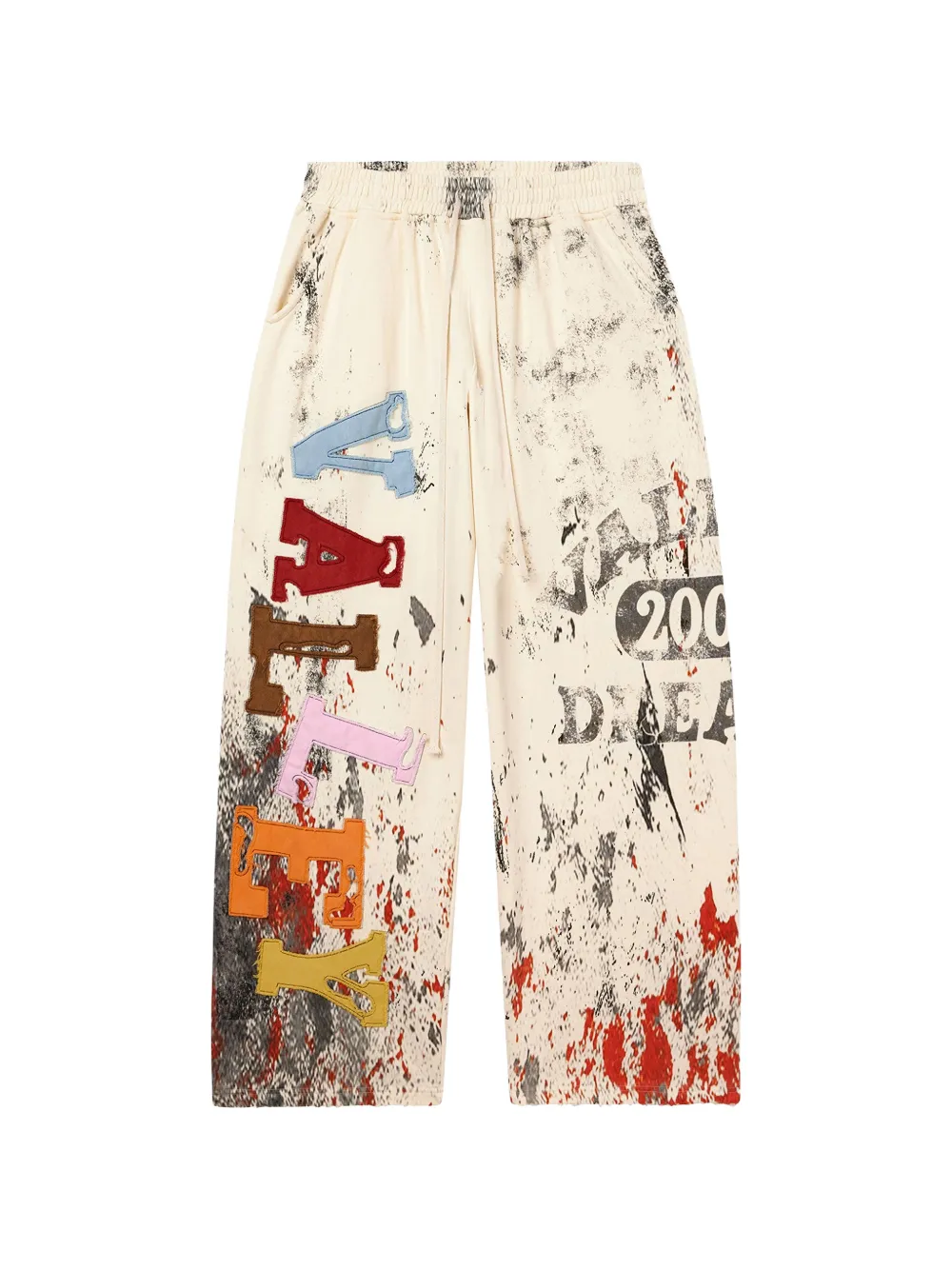 Vale Picasso Paint-splatter Track Pants In Neutrals