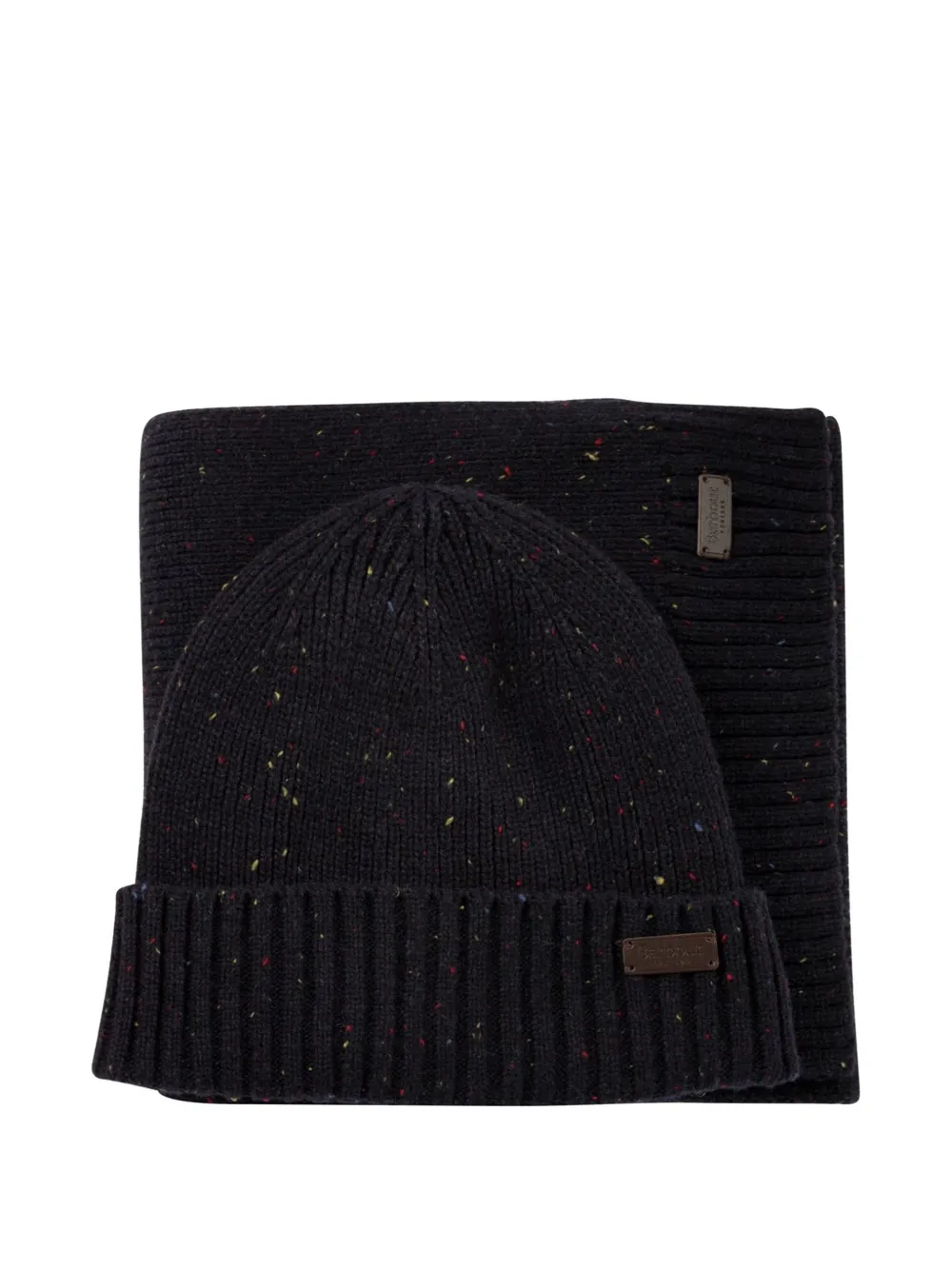 Barbour Carlton Fleck beanie hat and scarf set