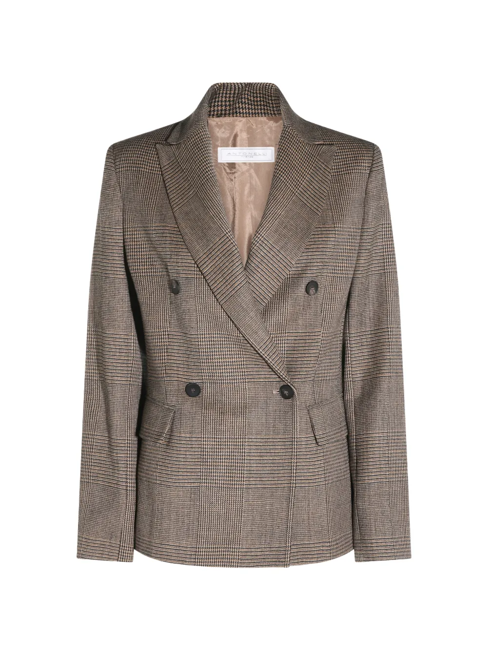 Antonelli houndstooth double-breasted blazer - Braun