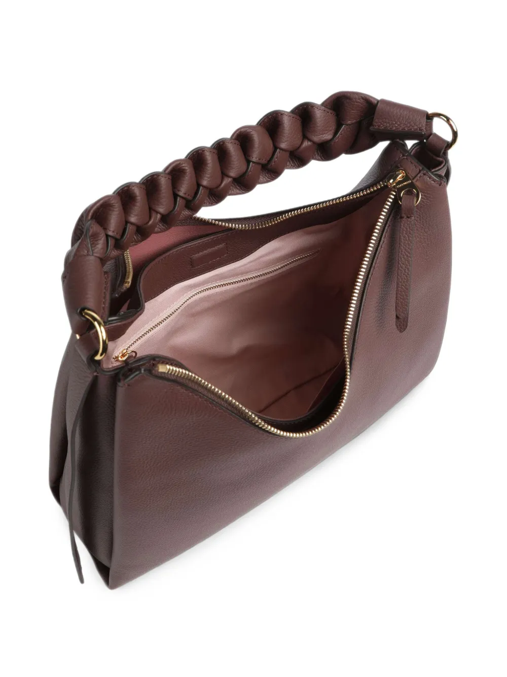 Coccinelle Medium Boheme gevlochten leren shopper Bruin