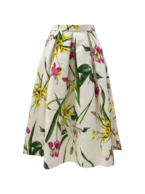 Lunatica Milano floral-print jacquard midi skirt