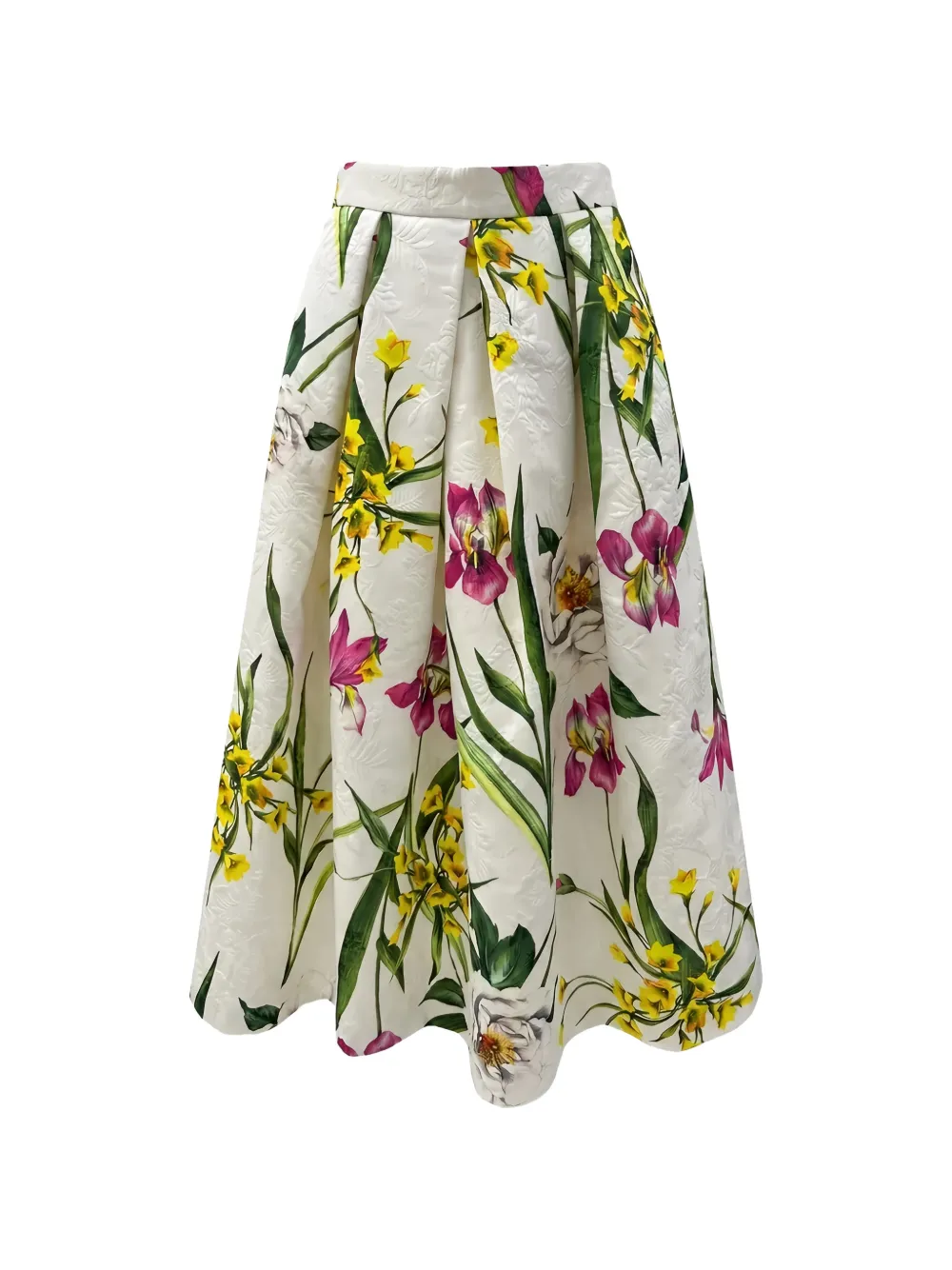 Lunatica Milano floral-print jacquard midi skirt