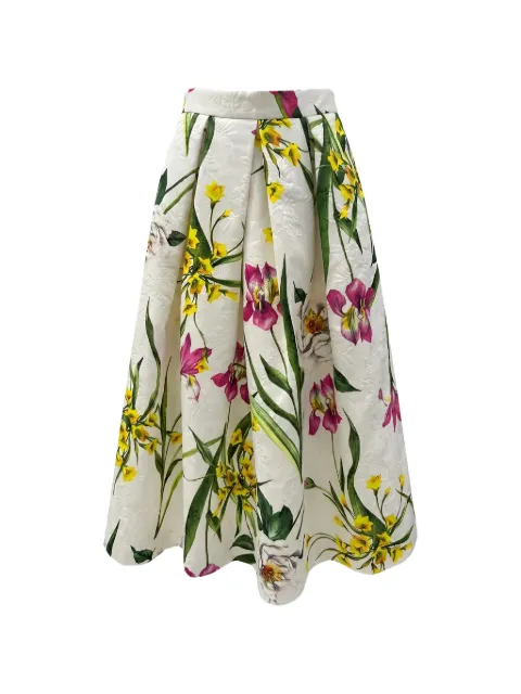 Lunatica Milano floral-print jacquard midi skirt