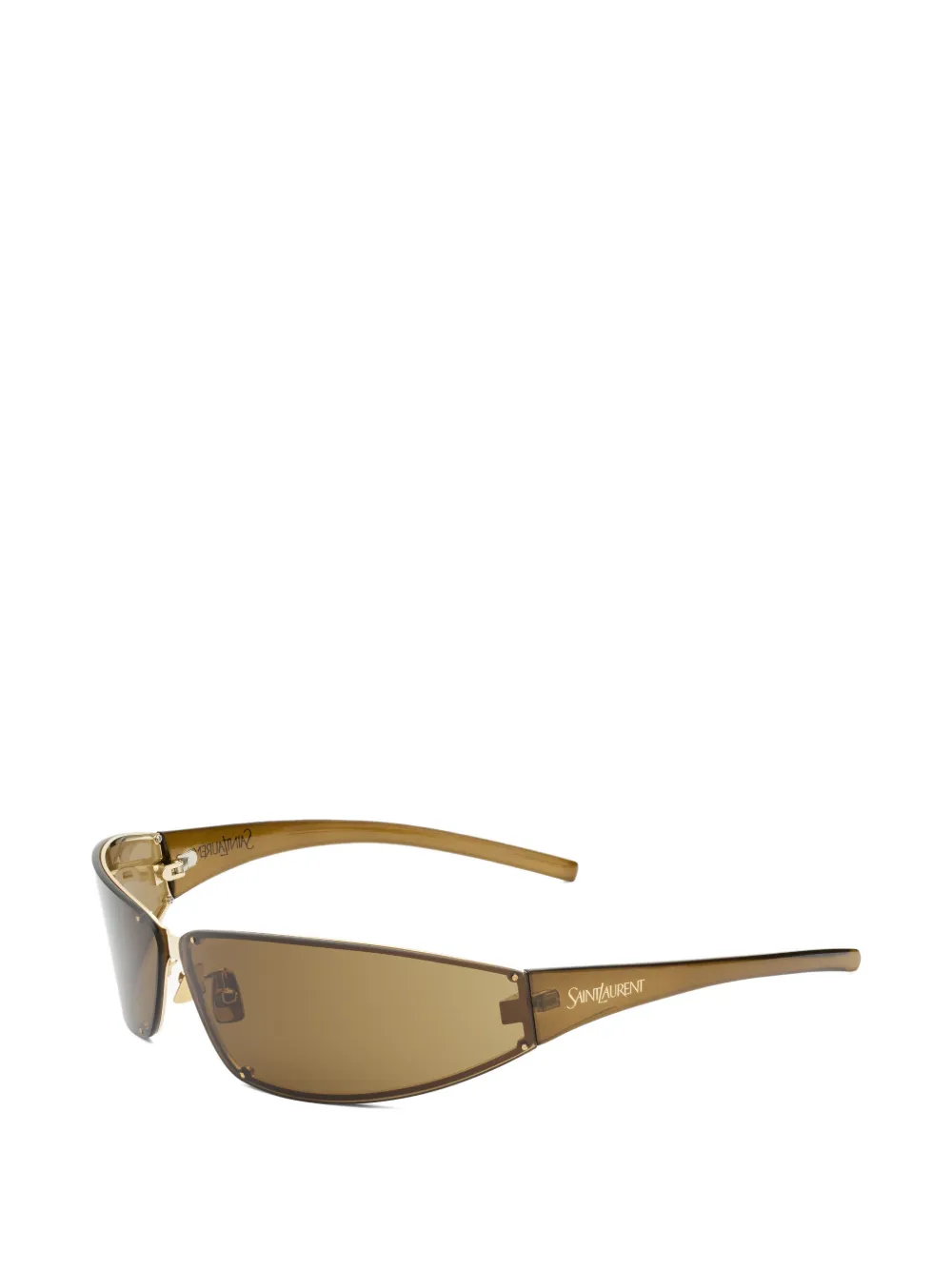 Saint Laurent Eyewear SL963 zonnebril met geometrisch montuur Bruin