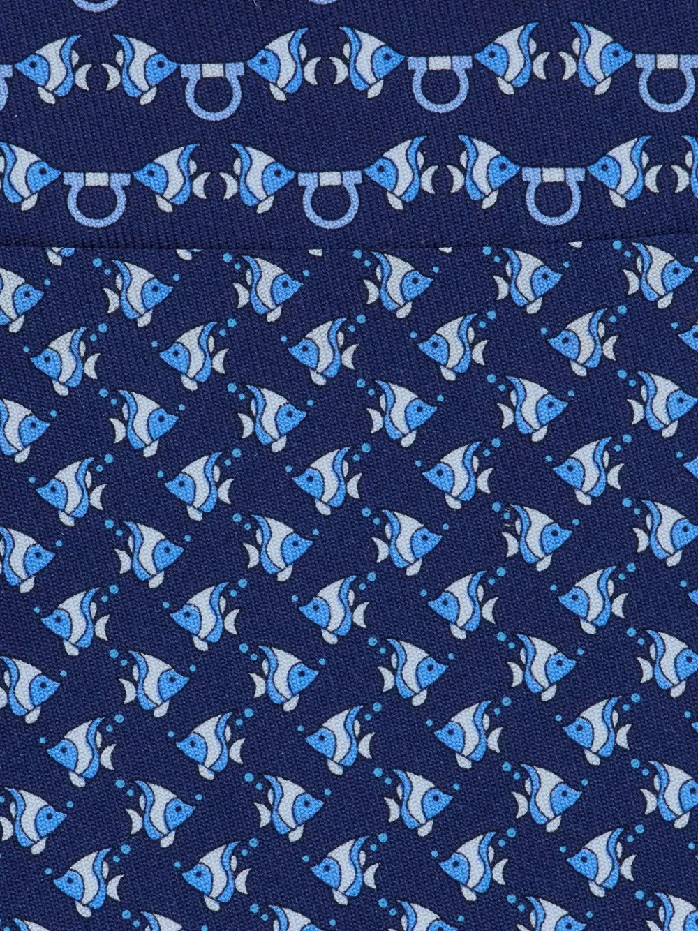 Ferragamo Zijden stropdas met vis-print Blauw