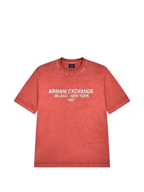 Armani Exchange t-shirt à logo imprimé teint en pièce