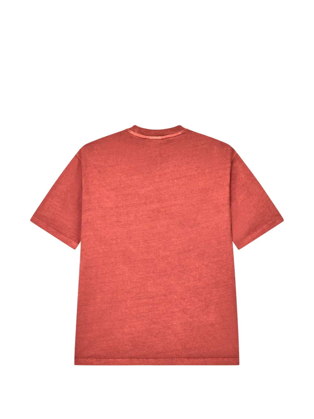 Armani Exchange Stukgeverfd katoenen T-shirt met logo-print Rood