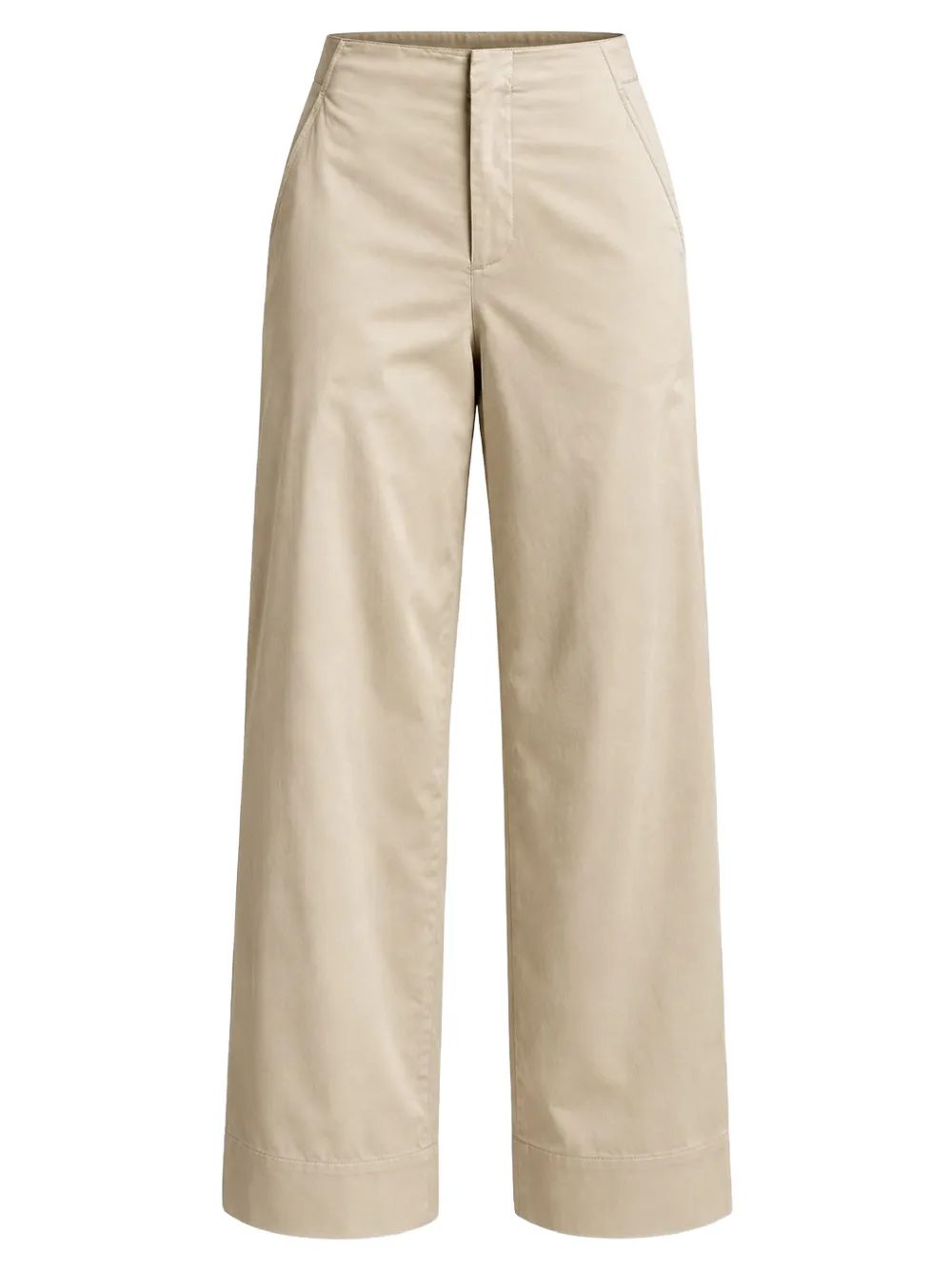 Vince Katoenen broek met wijde pijpen Beige