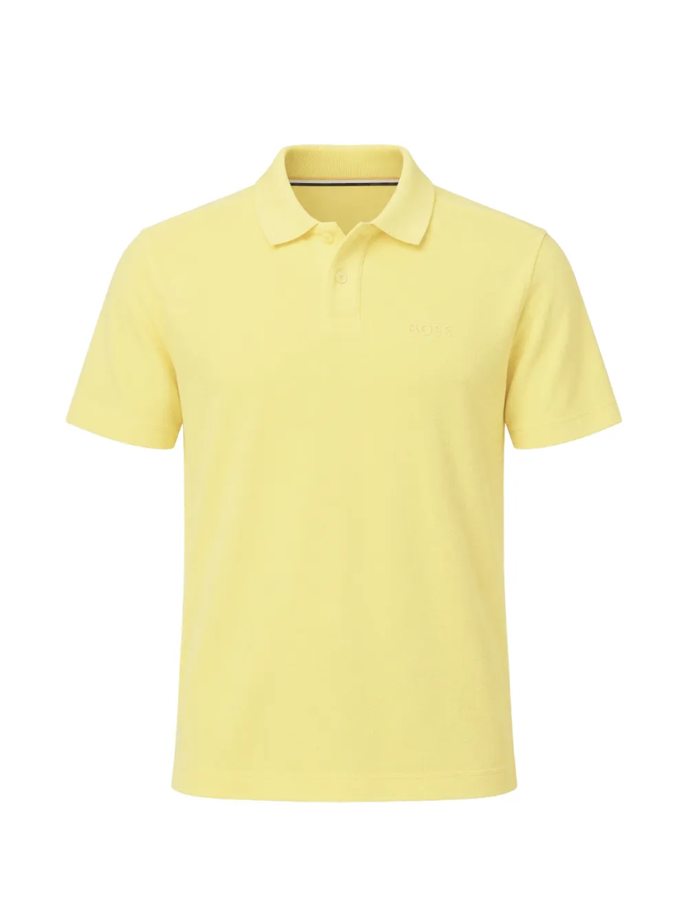 Hugo Boss Embroidered-logo Polo Shirt In Yellow