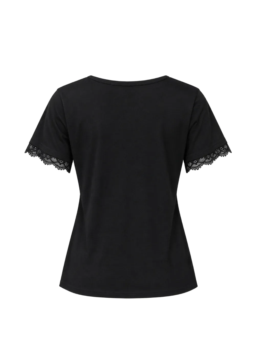 MM6 Maison Margiela lace-trim floral-jacquard top Zwart