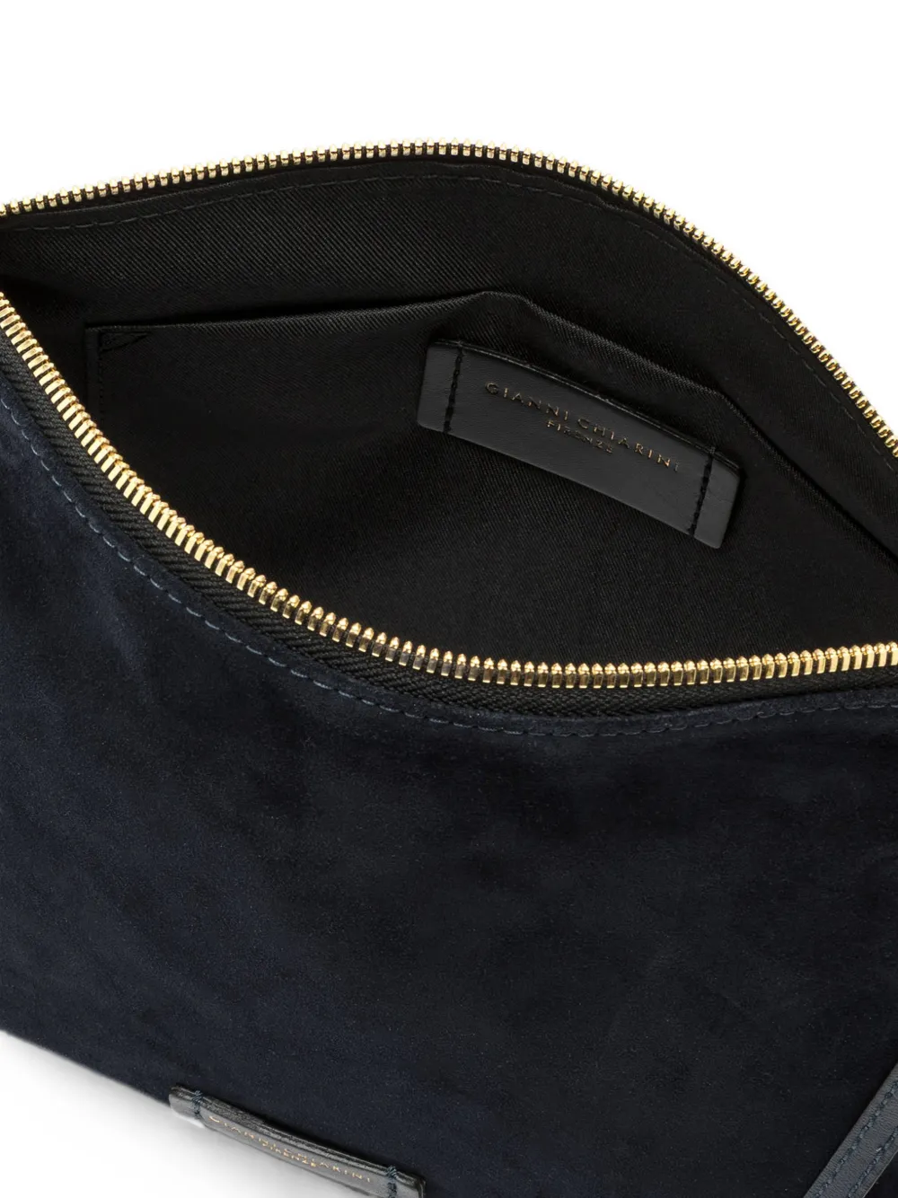 GIANNI CHIARINI Medium Nora Pouch clutch met suède afwerking Blauw