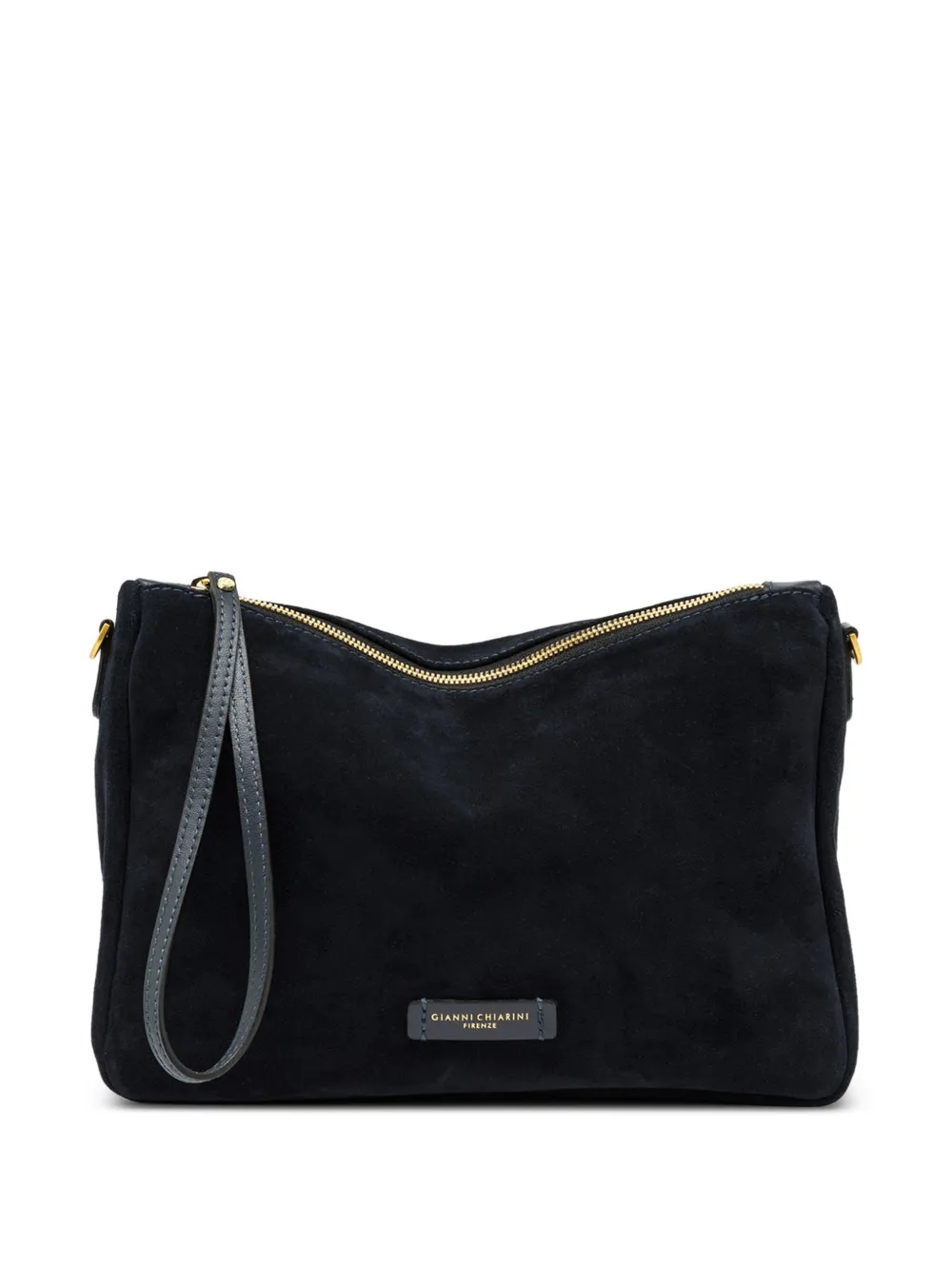 GIANNI CHIARINI medium Nora Pouch suede-finish clutch bag - Blu