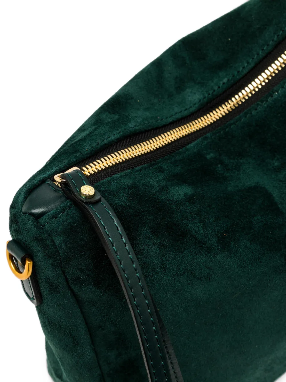GIANNI CHIARINI Medium Nora Pouch clutch met suède afwerking en rits Groen